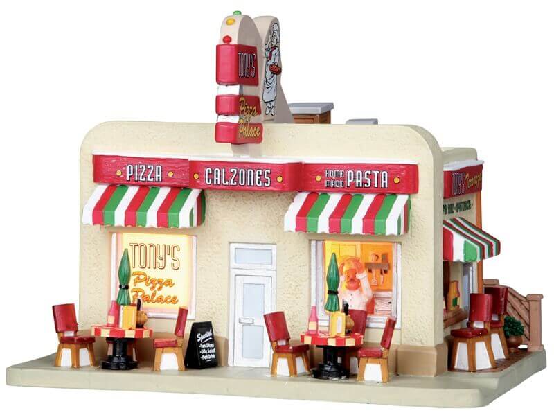 lemax-tony-s-pizza-palace-beleuchtetes-miniaturhaus-f-r-weihnachtsdorf image 1