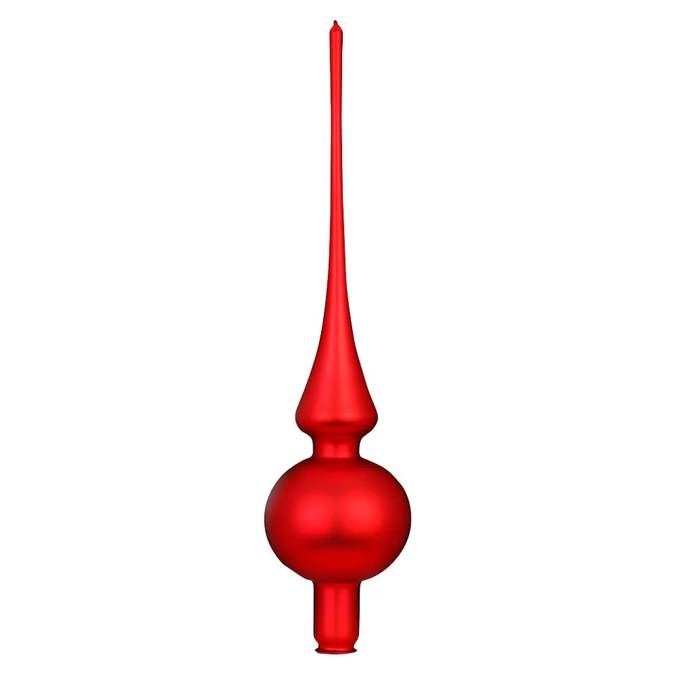 inge-glas-spitze-rot-matt-7-x-30-cm-christbaumspitze image 1