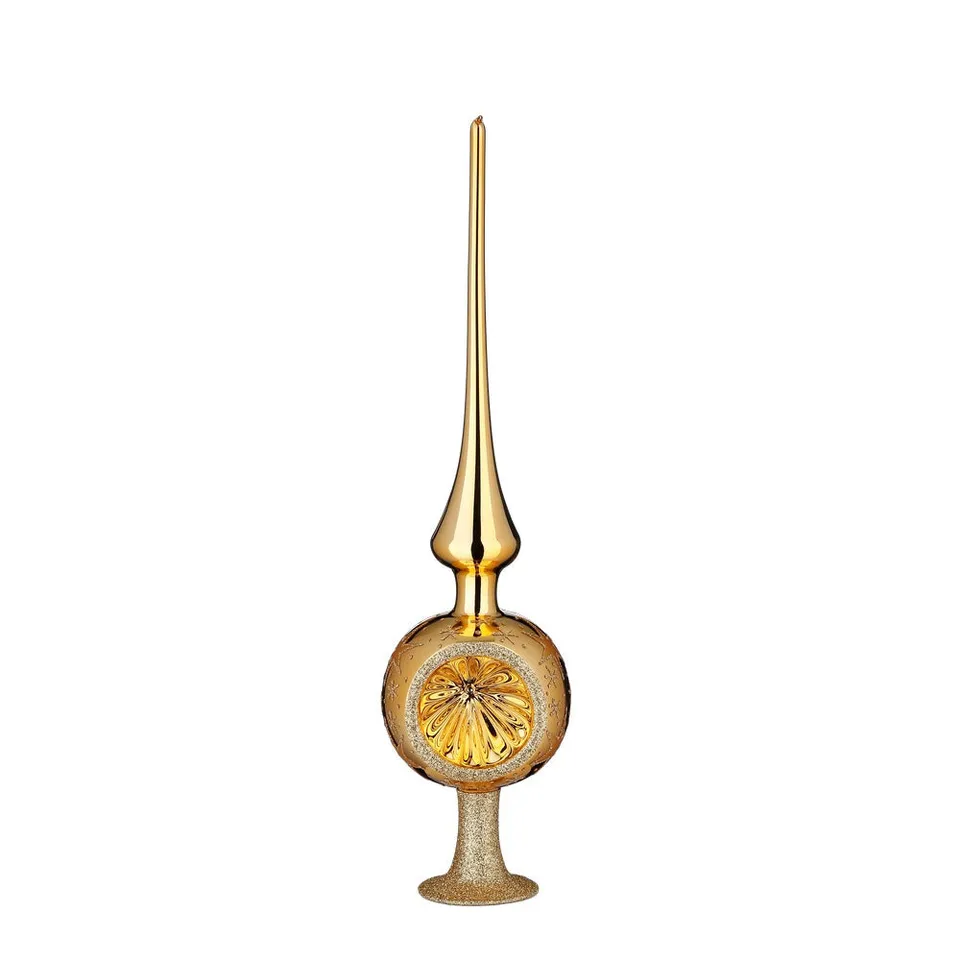 inge-glas-goldener-glanz-baumspitze-33-cm-inkagold-glanz image 1
