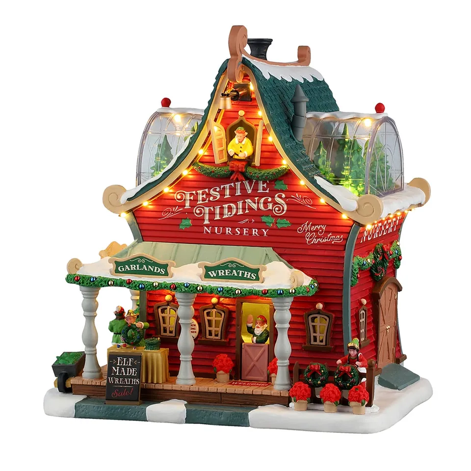 lemax-festive-tidings-nursery-beleuchtetes-miniaturhaus-weihnachtsdorf image 1