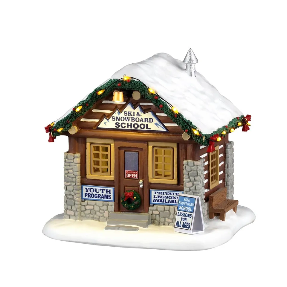 lemax-ski-snowboard-school-vail-village-skischule-miniaturhaus image 1