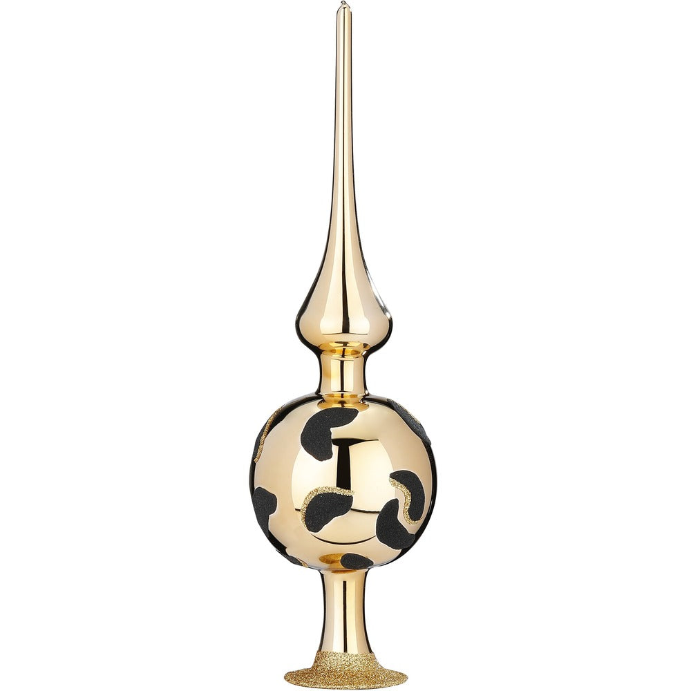 inge-glas-leopard-baumspitze-brokat-glanz-7-x-25-cm-gold image 1