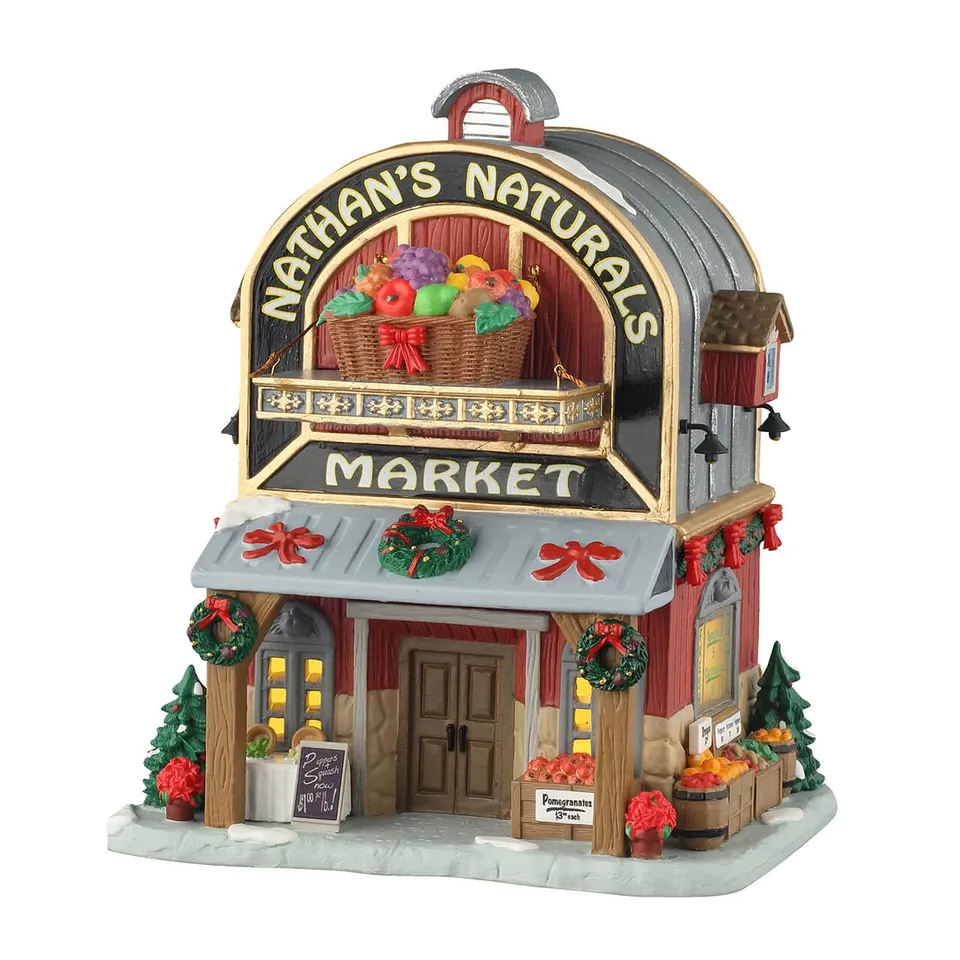 lemax-nathan-s-naturals-market-beleuchtetes-miniatur-geb-ude-harvest-crossing image 1