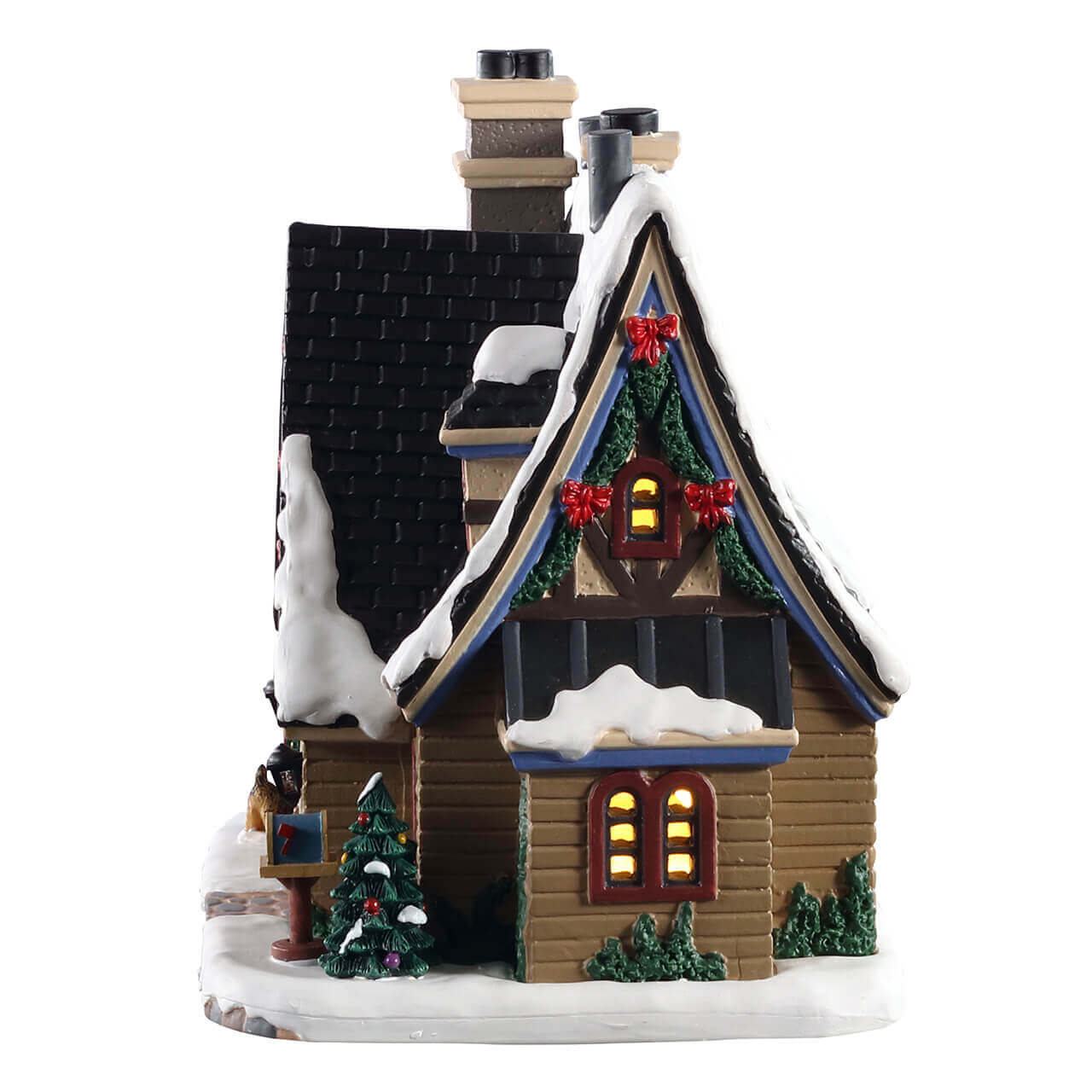 lemax-bristol-estate-beleuchtetes-miniatur-landhaus-mit-schneemann image 3