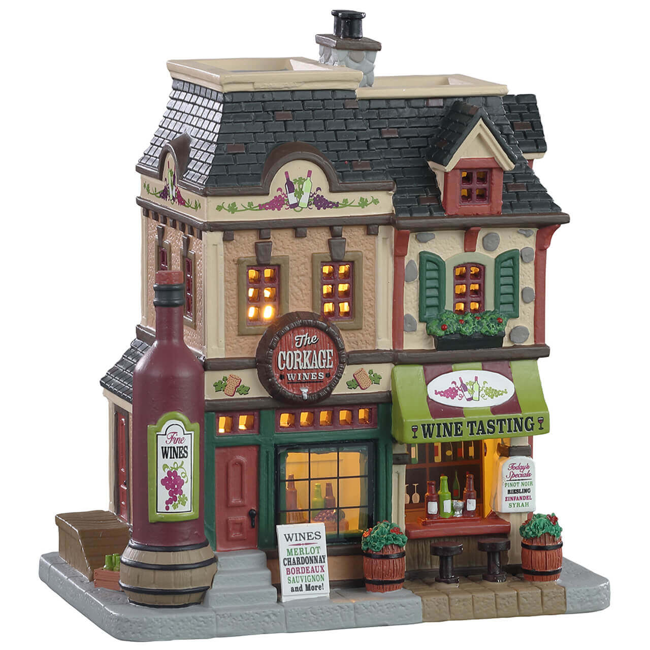 lemax-the-corkage-weinhandlung-miniaturhaus-beleuchtet image 1