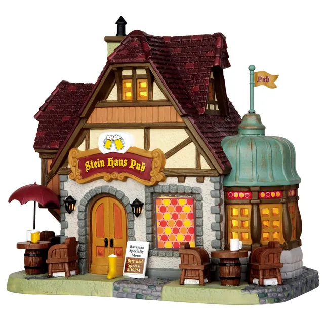 lemax-stein-haus-pub-beleuchtetes-miniatur-weihnachtshaus image 1