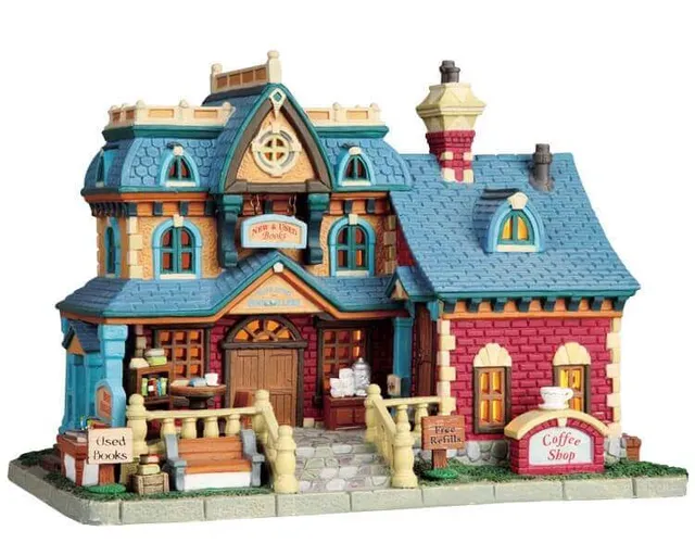 lemax-main-street-books-coffee-shop-weihnachtshaus image 1