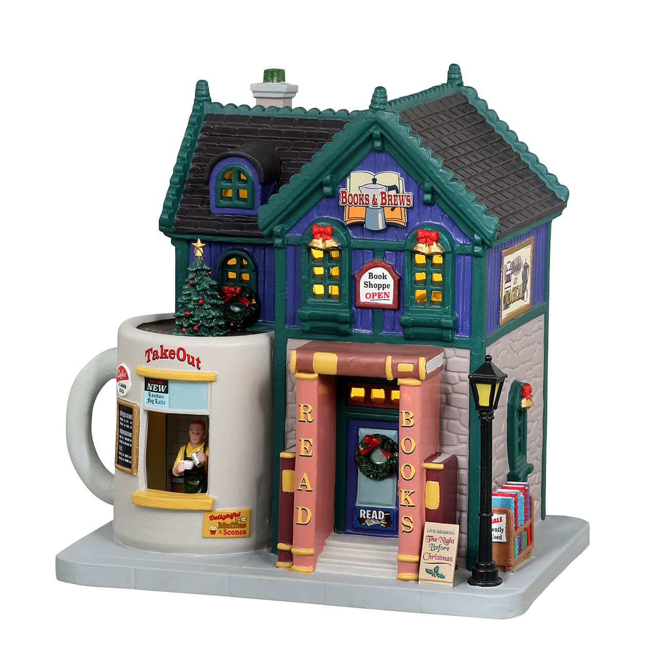 lemax-books-and-brews-caf-caddington-miniatur-caf image 1