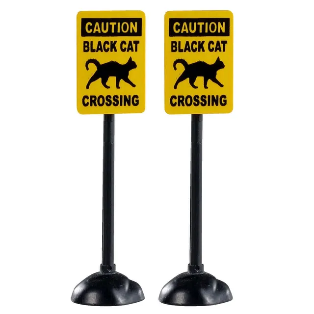 lemax-scary-road-signs-spooky-town-zubeh-r-2er-set image 1
