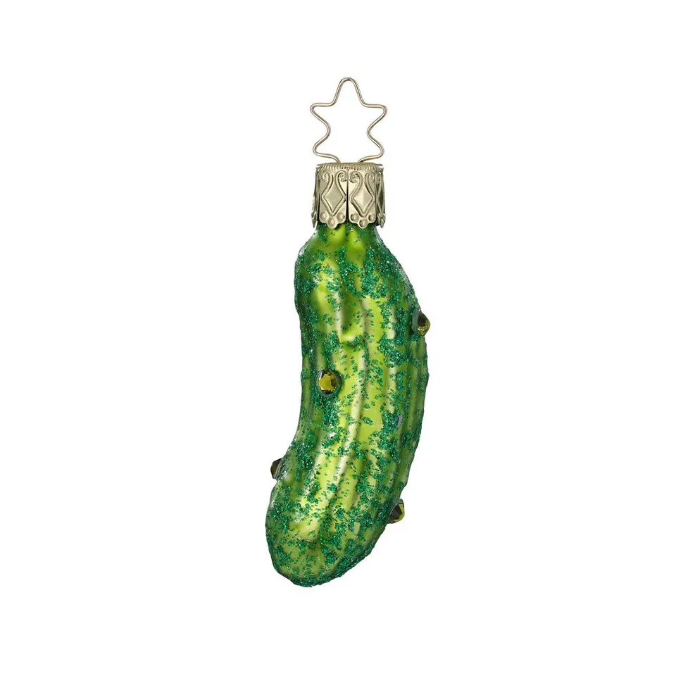 inge-glas-fancy-pickle-gurke-christbaumkugel-7-cm-hellgr-n image 1