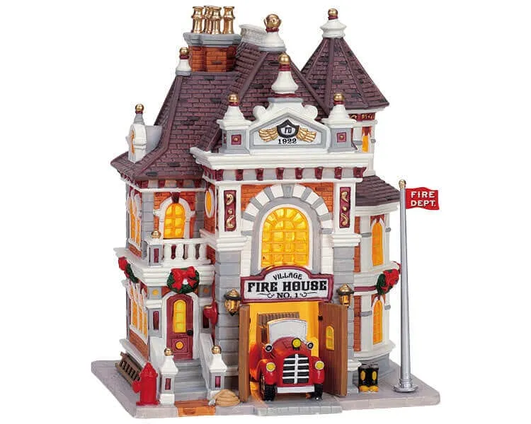 lemax-village-firehouse-no-1-feuerwehrhaus-f-r-miniaturd-rfer image 1