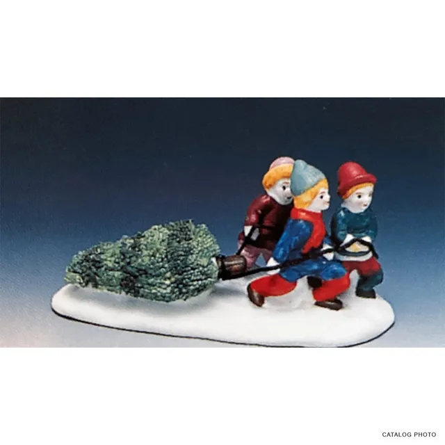 lemax-children-dragging-tree-weihnachtsfigur image 1