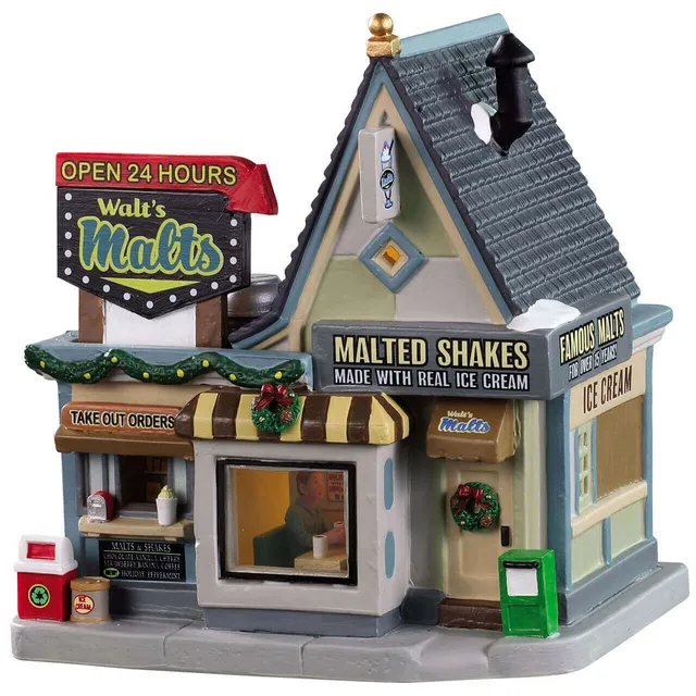 lemax-walt-s-malts-beleuchteter-milchshake-stand-aus-der-holidays-seasons-serie image 1