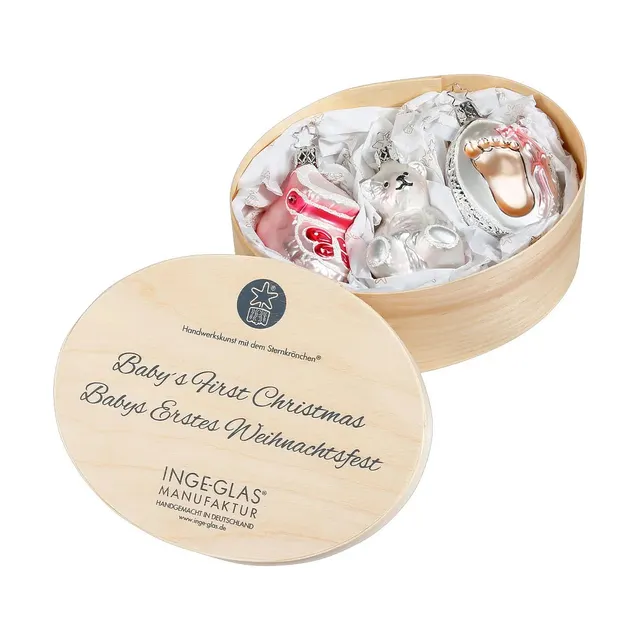 inge-glas-willkommen-baby-rosa-christbaumkugel-set-8-cm-3-st-ck image 1