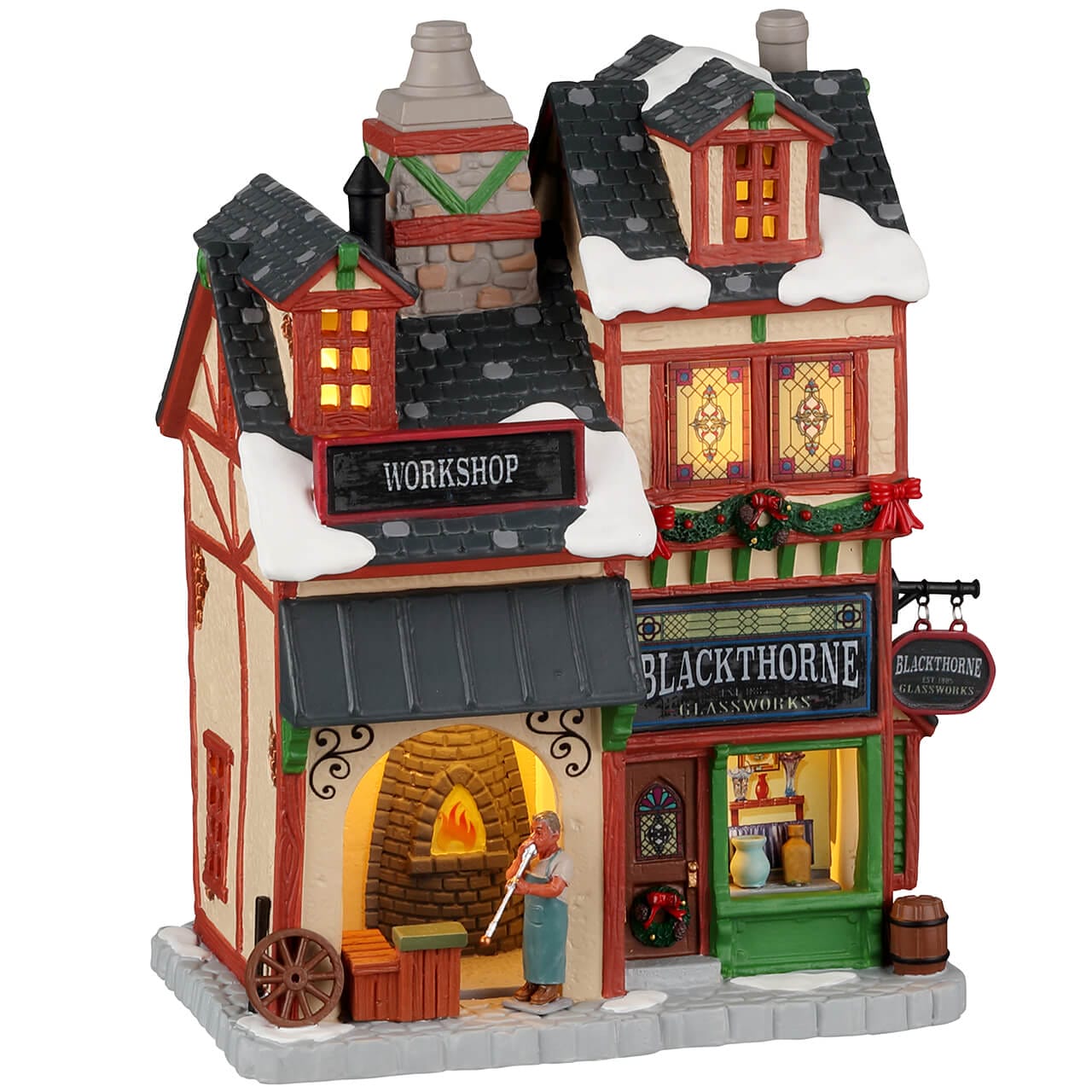 lemax-blackthorne-glassworks-beleuchtete-glasbl-serei-caddington image 1