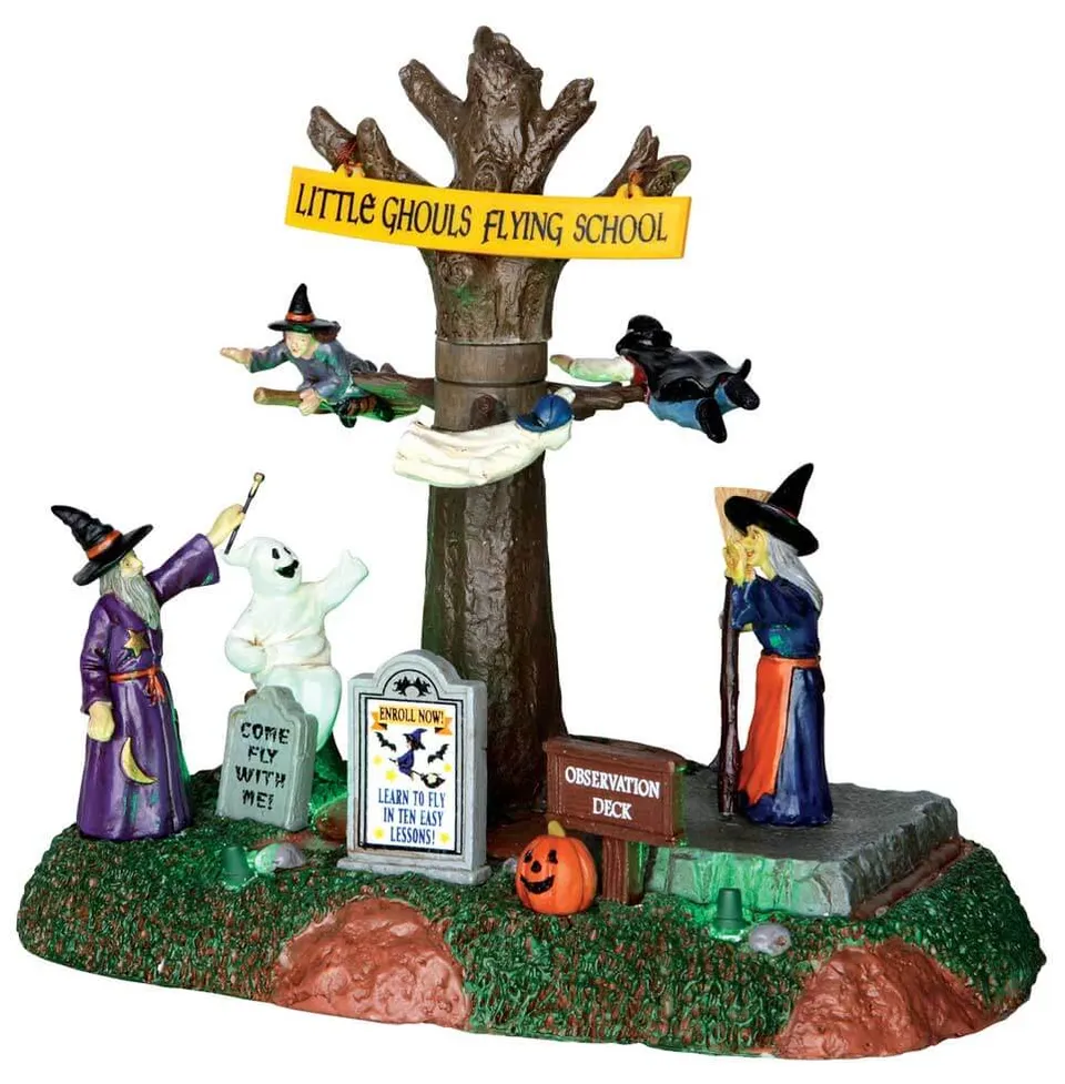 lemax-little-ghouls-flying-school-spooky-town-miniatur-szene image 1