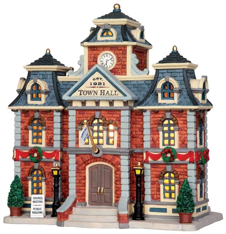lemax-town-hall-beleuchtetes-miniatur-rathaus-weihnachtsdorf image 1