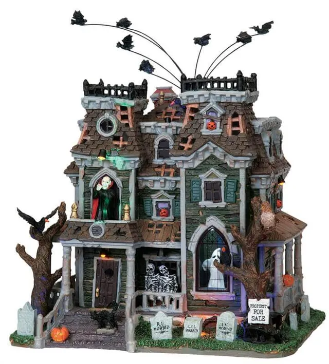 lemax-morbid-manor-spooky-town-haus-mit-blitzeffekt image 1