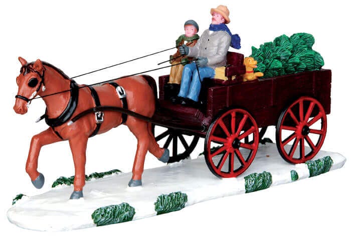 lemax-bringing-home-the-christmas-tree-weihnachtsfigurenszene image 1