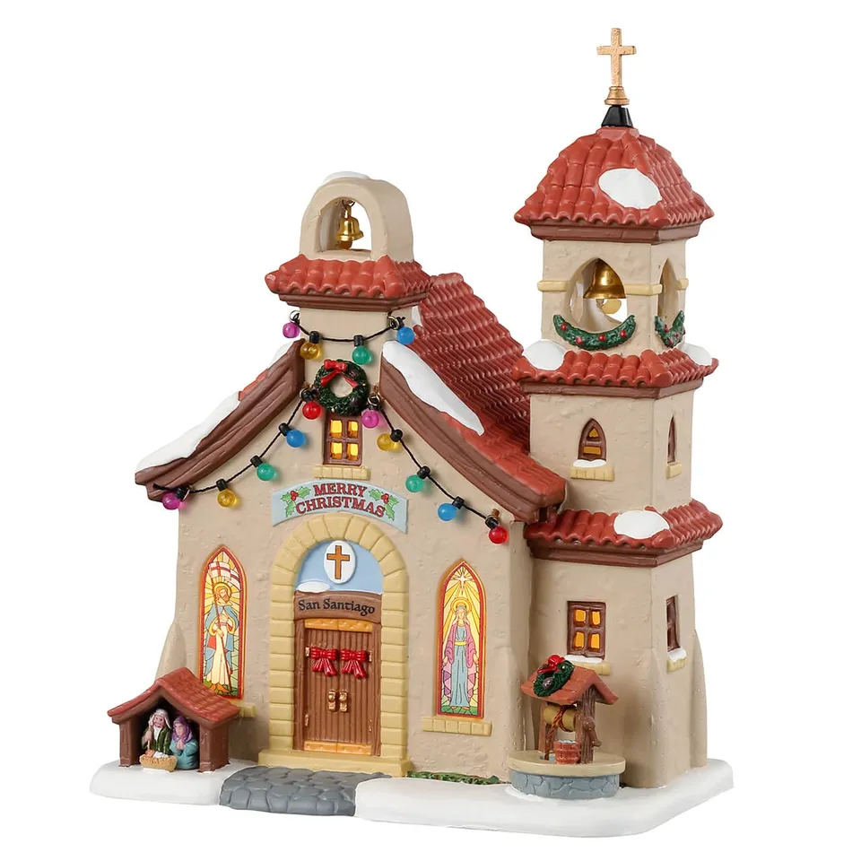 lemax-san-santiago-parish-caddington-village-kirche-beleuchtet image 1