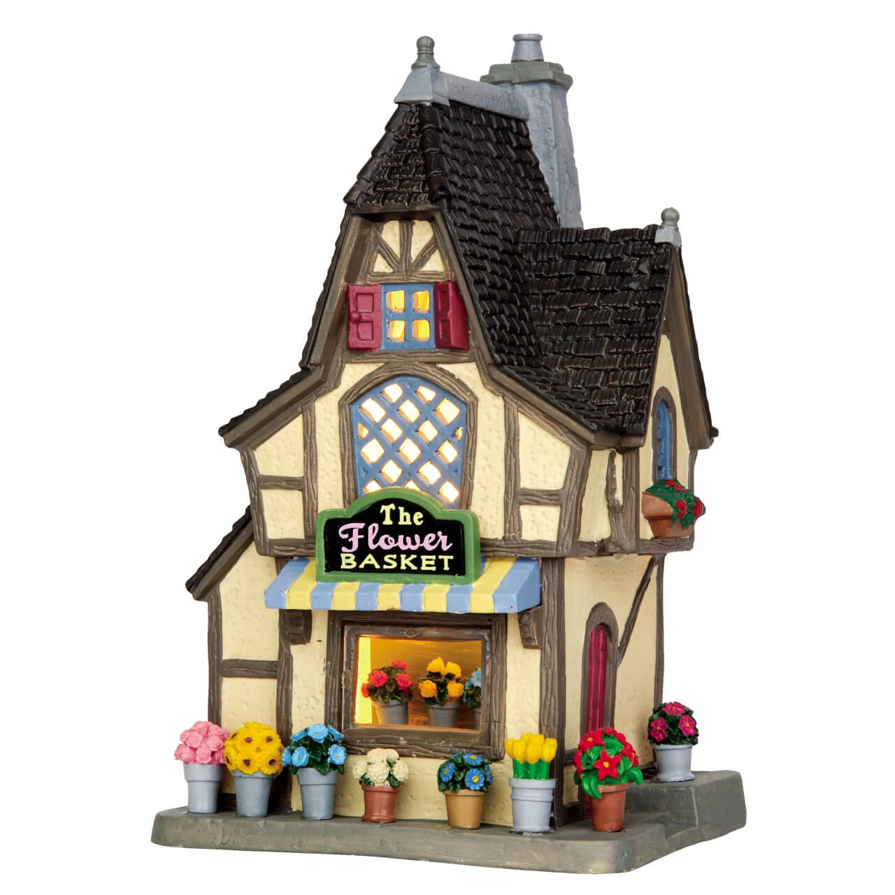 lemax-caddington-the-flower-basket-miniatur-blumenladen image 1