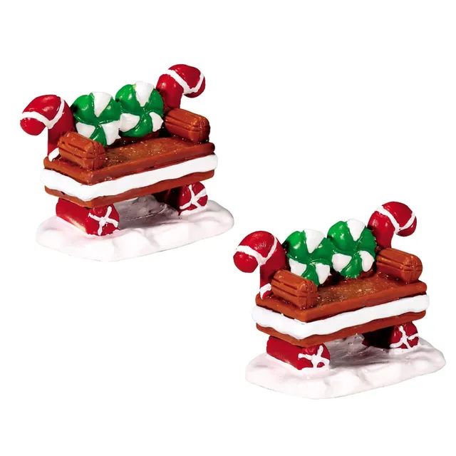 lemax-peppermint-cookie-bench-2er-set-weihnachtsbank-im-zuckerstangen-design image 1