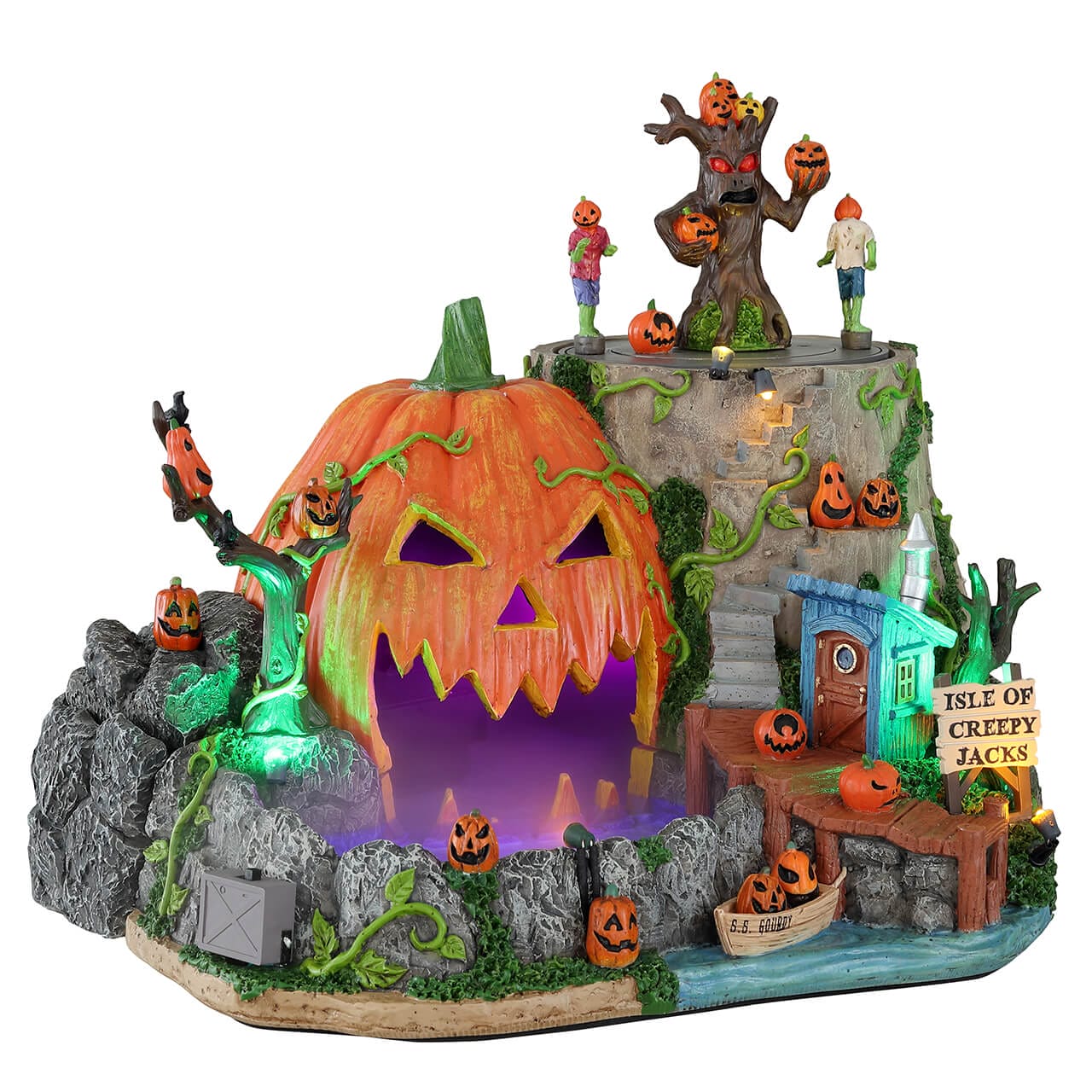 lemax-isle-of-creepy-jacks-spooky-town-insel-mit-k-rbisfiguren image 1