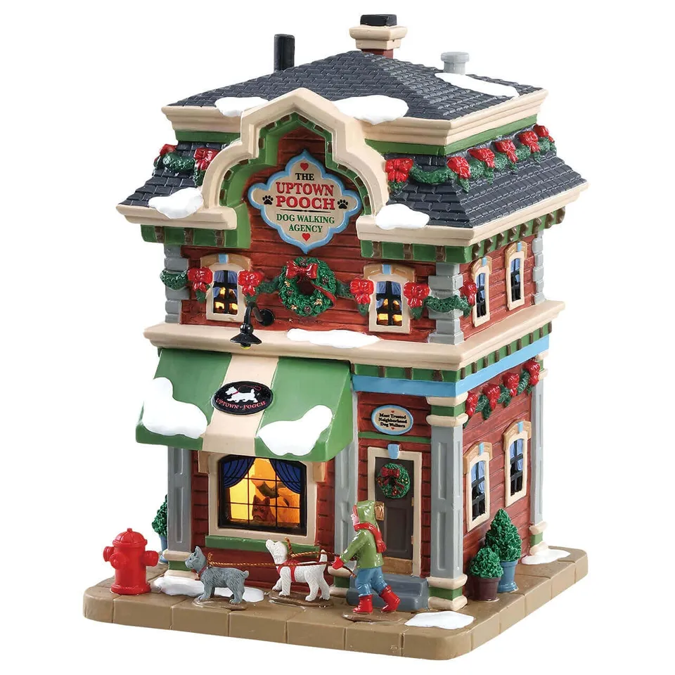 lemax-dog-walking-agency-beleuchtetes-miniaturhaus image 1