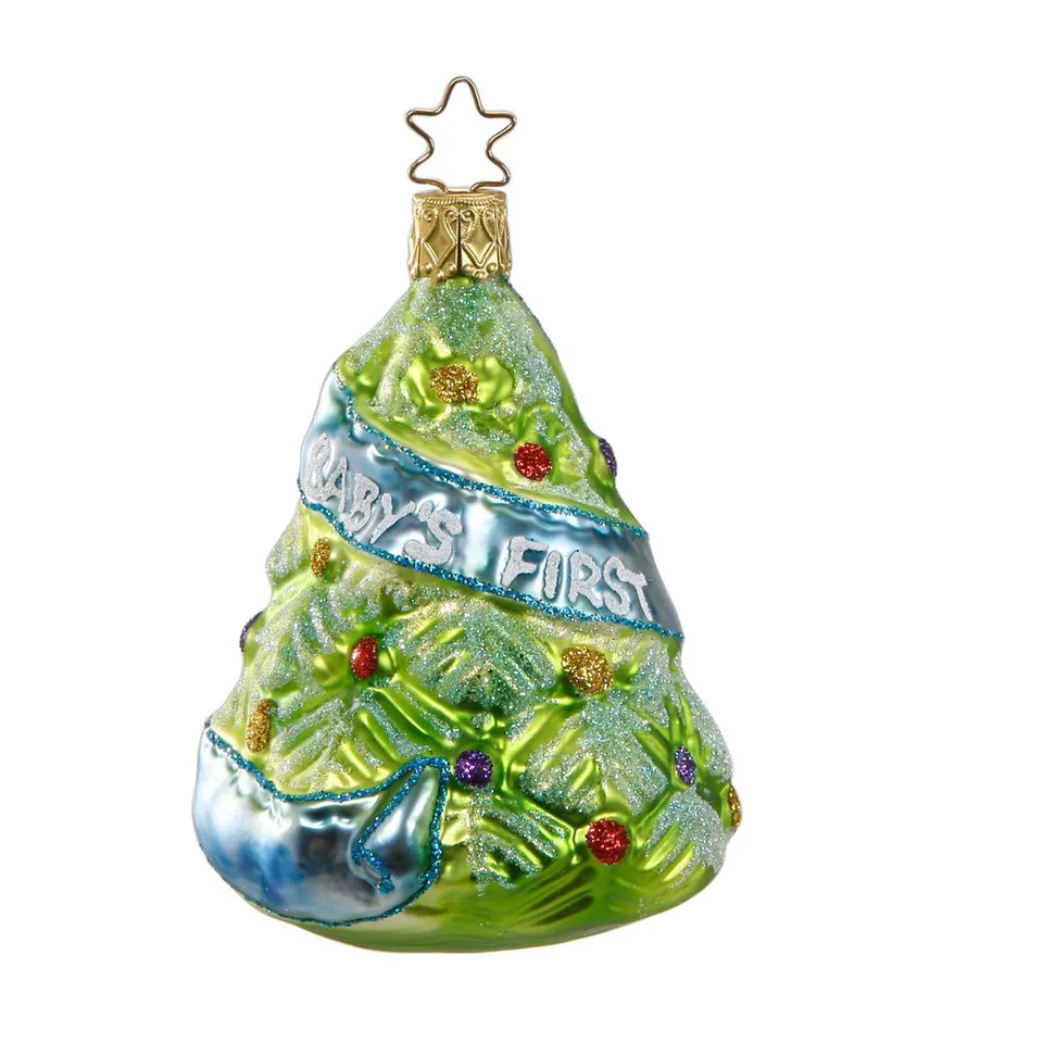 inge-glas-baby-s-erster-weihnachtsbaum-christbaumkugel-blau-9-cm image 1