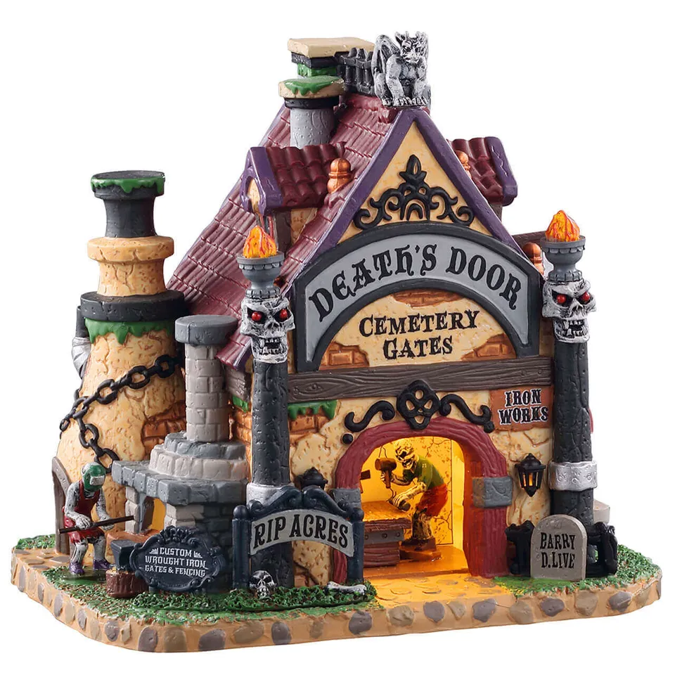 lemax-death-s-door-cemetery-gates-spooky-town-tor image 1