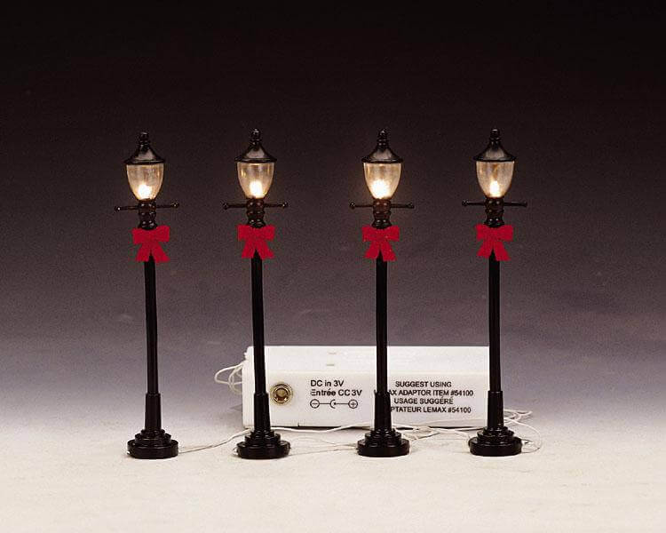 lemax-4-gas-street-lamp-miniatur-stra-enlaternen-4er-set image 1
