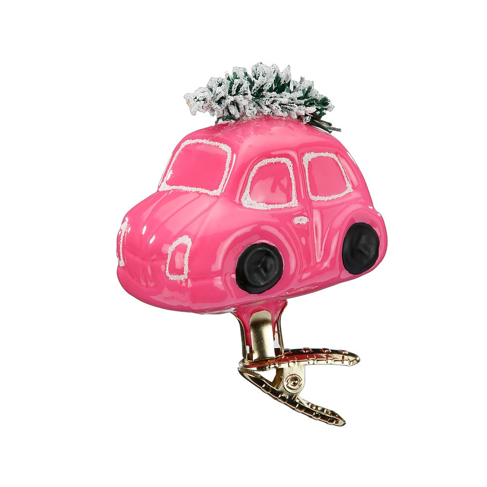 inge-glas-manufaktur-weihnachtsauto-pink-7-5-cm-christbaumschmuck image 1