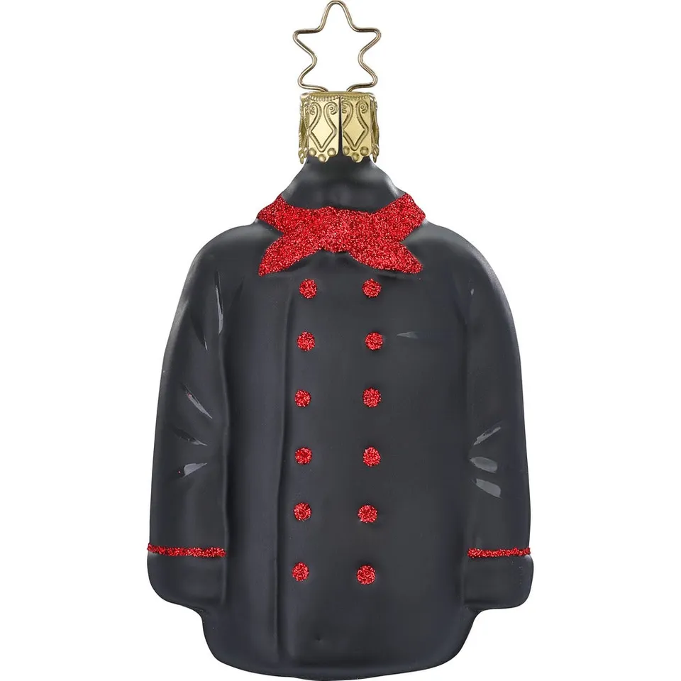 inge-glas-italienische-kochjacke-christbaumkugel-9-cm-schwarz image 1