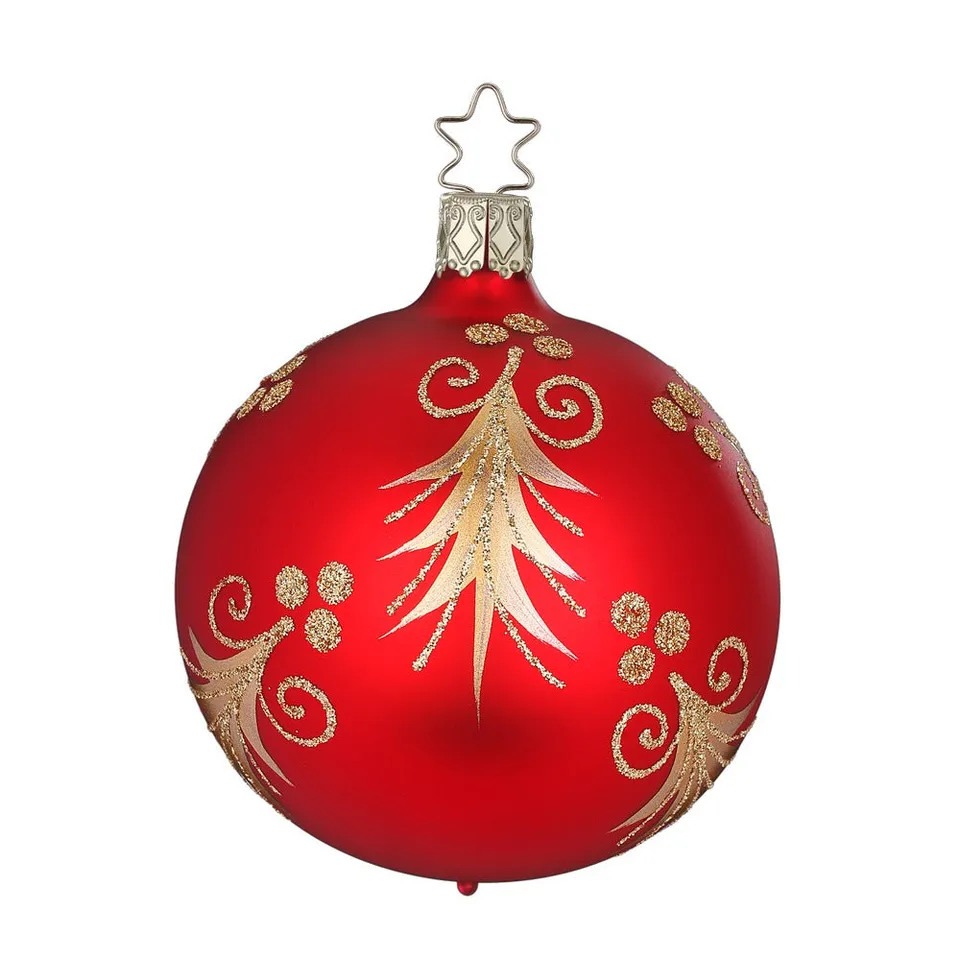 inge-glas-festliche-tanne-christbaumkugel-8-cm-rot image 1