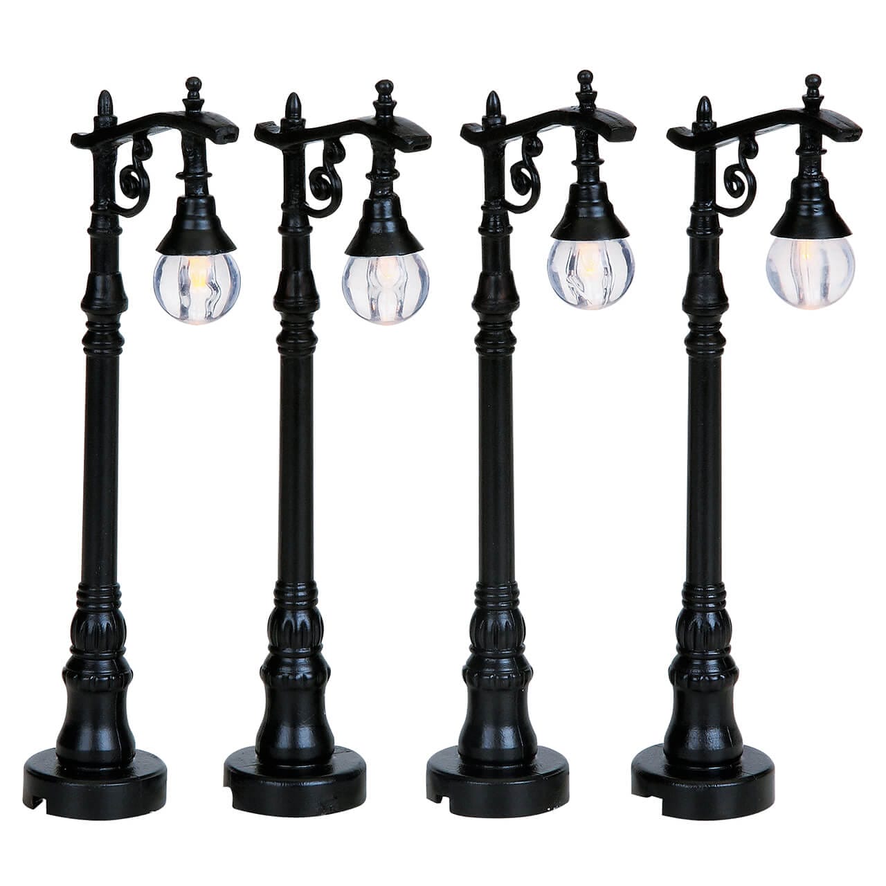 lemax-antique-street-lamp-set-of-4-miniatur-stra-enlaternen image 1