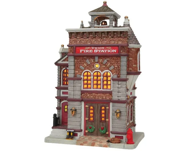 lemax-union-fire-station-beleuchtetes-dorfgeb-ude image 1
