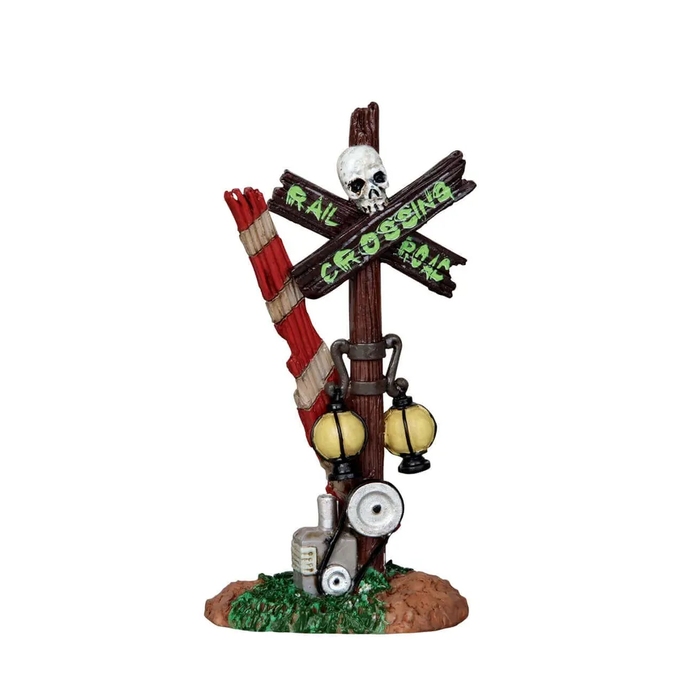 lemax-rotten-railroad-crossing-spooky-town-miniatur-figur image 1