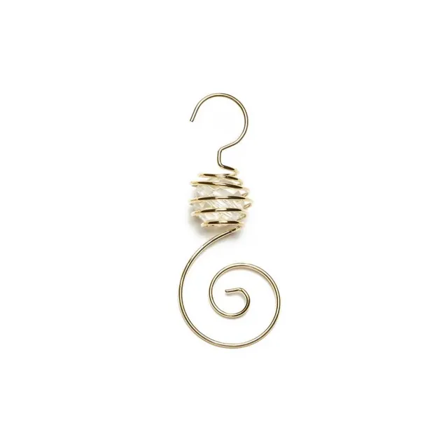 spiralh-nger-mit-perle-gold-metall-christbaumh-nger-7-cm-6-st-ck image 1