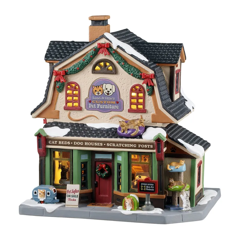 lemax-luna-ollie-s-custom-pet-furniture-caddington-tierladen-miniaturhaus image 1