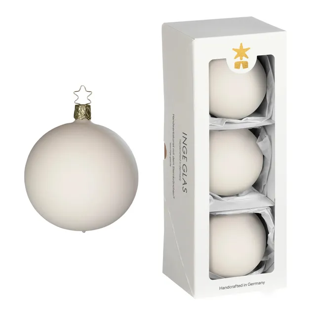 inge-glas-christbaumkugel-creme-samt-8-cm image 1