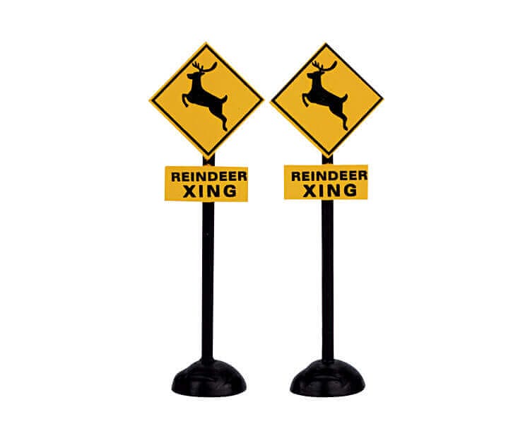 lemax-reindeer-crossing-signs-miniatur-schilder-set image 1