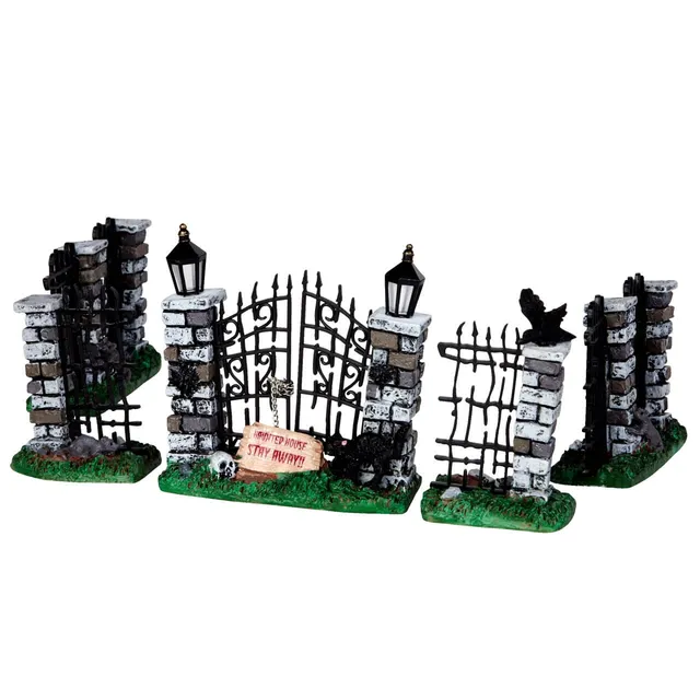 lemax-spooky-iron-gate-and-fence-5-teiliges-zaun-set-spooky-town image 1