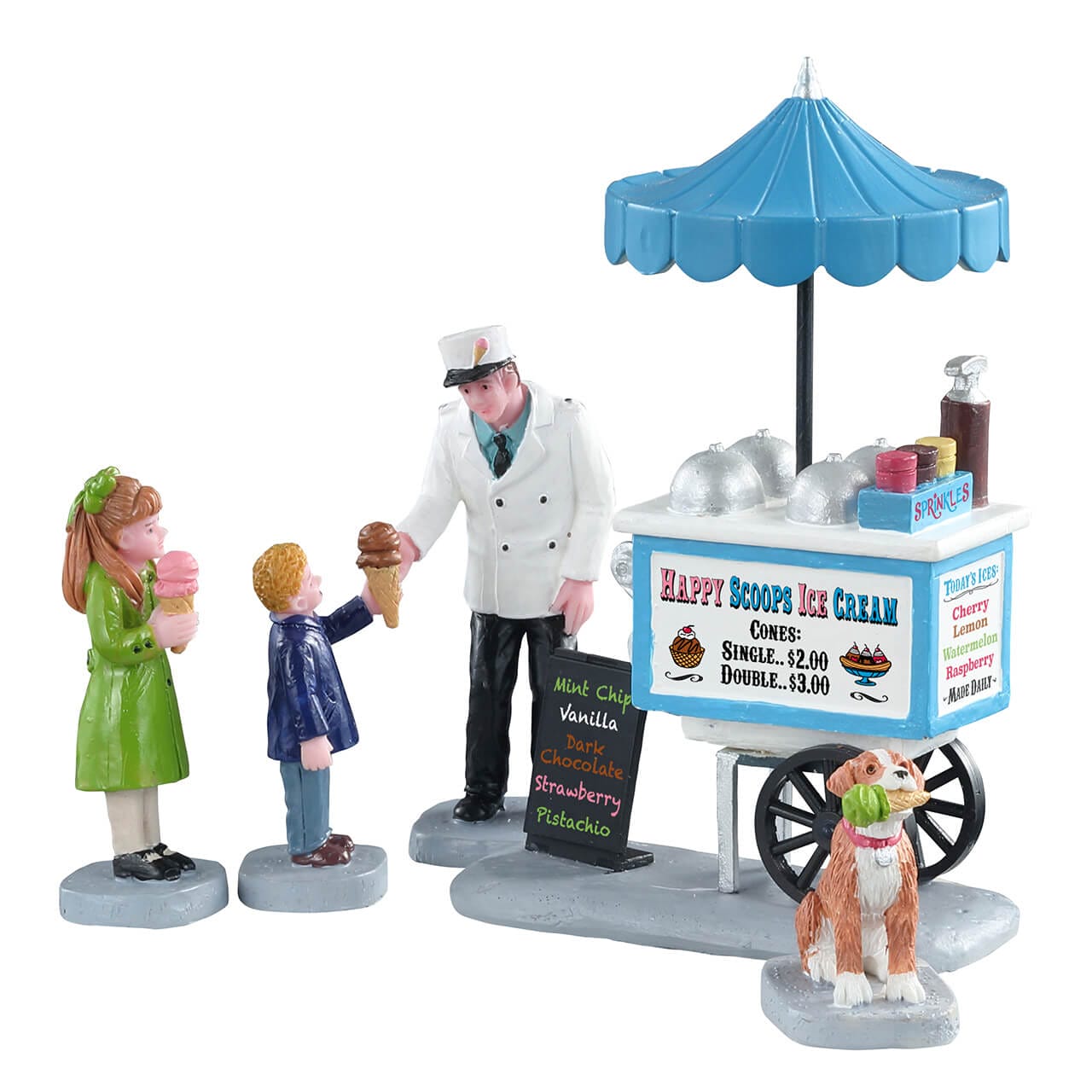 lemax-happy-scoops-ice-cream-cart-caddington-4-teiliges-set image 1