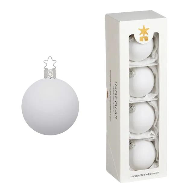 inge-glas-christbaumkugel-porzellanwei-matt-6-cm image 1