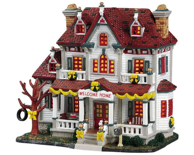lemax-welcome-home-beleuchtetes-miniaturhaus-weihnachtsdorf image 1