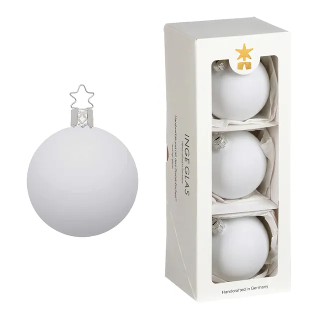 inge-glas-kugeln-porzellanwei-matt-christbaumkugel-8-cm image 1