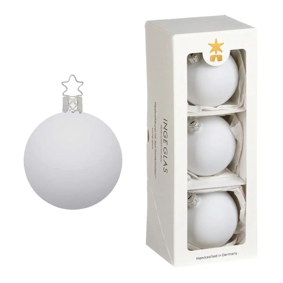 inge-glas-kugeln-porzellanwei-matt-christbaumkugel-8-cm image 1