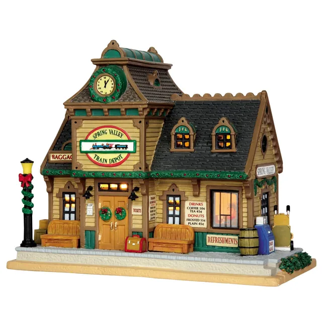 lemax-spring-valley-depot-holidays-seasons-miniatur-bahnhof image 1