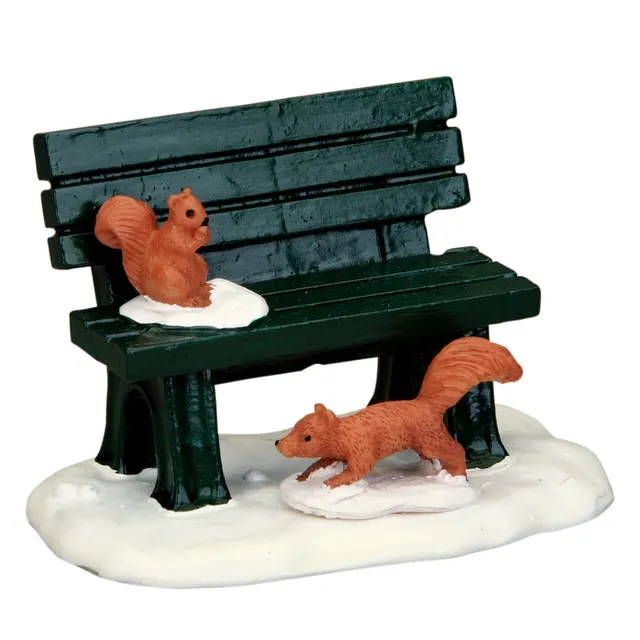 lemax-park-bench-in-winter-miniatur-winter-parkbank-caddington image 1