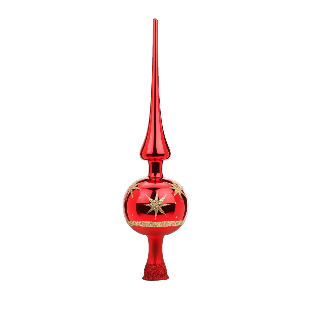 inge-glas-sternenklar-baumspitze-rot-glanz-8-x-33-cm image 1